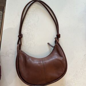 Leather crescent bag